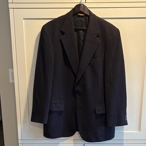 Brooks Brothers Dark Navy Blazer Camelhair Size 40 (flaw)